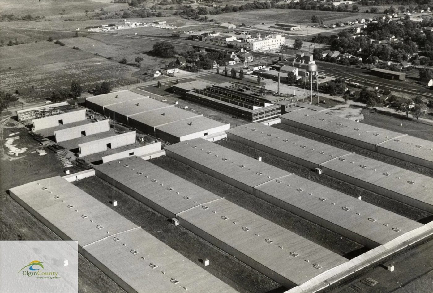 Aerial photo of the Imperial Leaf Tobacco Co. plant in Aylmer