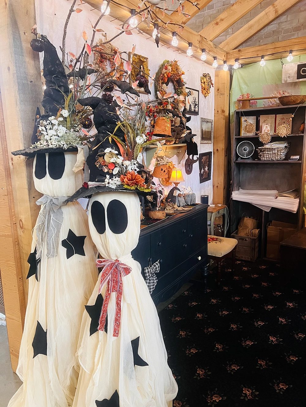 Handmade primitive ghost figures