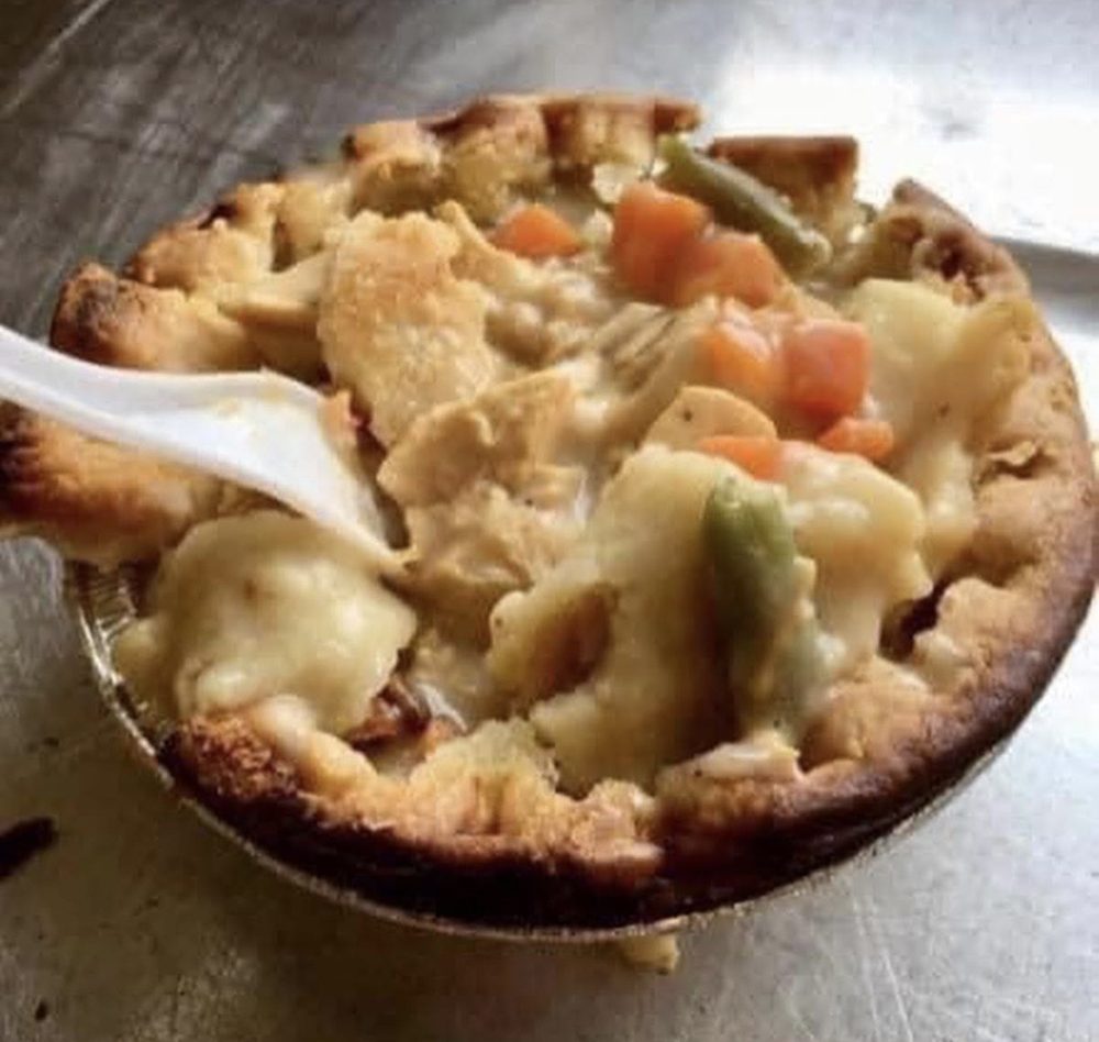 A baked meat pie